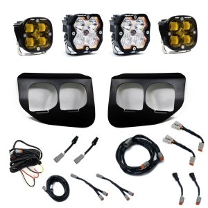 Ford Super Duty Fog Light Pocket Kit - Baja Designs - Squadron 2.0 SAE/Sport Dual (SAE Fog) - Amber/Clear - `20-`22 Ford Super Duty Fog Light Pocket Kit - Baja Designs - Squadron 2.0 SAE/Sport Dual (SAE Fog) - Amber/Clear - `20-`22
